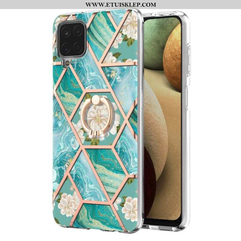 Etui do Samsung Galaxy M12 / A12 Marmur Ze Wspornikiem Pierścienia